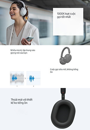 Tai Nghe Bluetooth Chụp Tai Sony WH-1000XM5 Hi-Res Noise Canceling - Hàng Chính Hãng