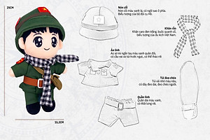 Gấu Bông Yêu Nước Chú Bộ Đội 25 cm - ZooZoo 25250 - Màu Xanh Lá