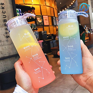 Bình Nước Thủy Tinh WATER Phong Cách Hàn Quốc 460ml 