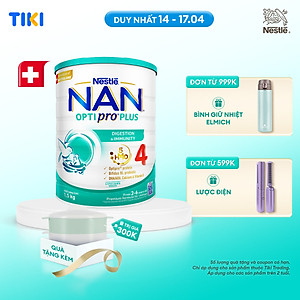 Sữa Bột Nestlé NAN OPTIPRO PLUS 4 1500g/lon với 5HMO Hỗ trợ Đề Kháng - Tiêu Hóa - Trí Não & Chiều Cao (Dành cho trẻ từ 2-6 tuổi) - Tặng Bộ xửng hấp 2 ngăn Inochi