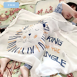 Chăn mền đũi cho bé từ sơ sinh đến tiểu học chất liệu sợi tre thiên nhiên và sợi Cotton, loại siêu mềm mịn, KT: 110x110cm, Bamboo Home - hàng chính hãng BBH01