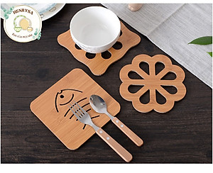 [combo 3] Đế lót nồi bằng gỗ họa tiết đa dạng - Henrysa