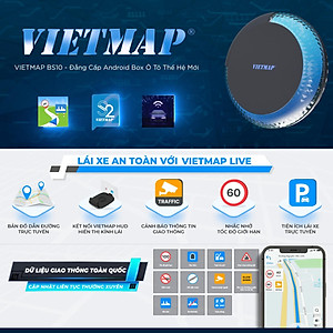 [Nhập Mã TIKISMEV5] Vietmap BS10 Box Android kết nối màn hình xe ô tô - Tặng Vietmap Live 3 năm - CarPlay và Android Auto thế hệ mới - SMEV Phân Phối