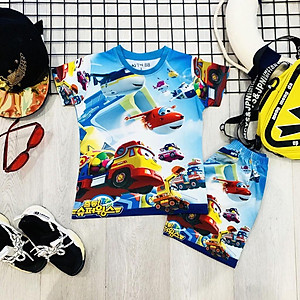 Quần áo bé trai hình đội bay siêu đẳng từ 10-43kg-chất liệu vải thun lạnh in 3d-giặt không vỡ hình - Hương Nhiên