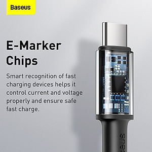 Cáp sạc nhanh siêu bền C to C Baseus High Density Braided PD 100W (5A/20V, E-marker Chip, Type C to Type C Fast Charging)