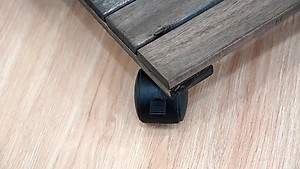 Đế Lót Chậu Cây Có Bánh Xe Thương Hiệu ANKAN, Đế Để Chậu Cây, Mặt Vuông Bằng Gỗ Tràm, Màu Đen Đường Kính 30 Cm, Tải Trọng 80kg - Hàng Xuất Khẩu