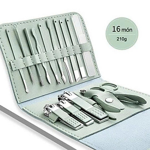 Bộ Bấm Móng Tay 16 Món Cao Cấp Nhỏ Gọn , Kìm Cắt Móng Tay Chân Làm Nail Kèm  Hộp Đựng Sang Trọng