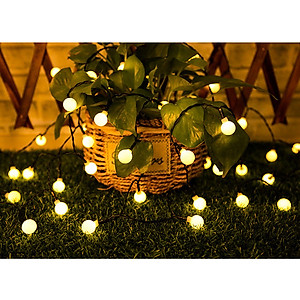 Dây Đèn LED Bóng Tròn Năng Lượng Mặt Trời Chống Nước Trang Trí Sân Vườn