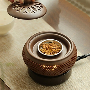 Lò xông - Lư xông trầm điện có hẹn giờ chỉnh nhiệt bằng gốm chịu nhiệt cao cấp hình lưới