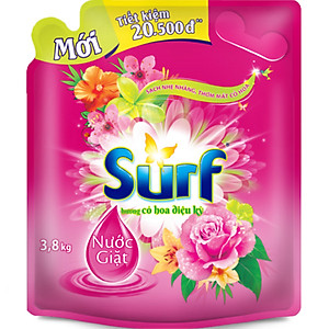 Nước Giặt Surf Hương Cỏ Hoa Diệu Kỳ Túi 3.6KG