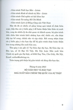 Giáo Trình Triết Học Mác – Lênin (Dành Cho Bậc Đại Học Hệ Không Chuyên Lý Luận Chính Trị) - Bộ mới năm 2021