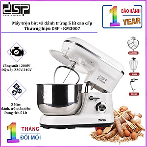 Máy trộn bột và đánh trứng cao cấp nhãn hiệu DSP KM3007 công suất 1200W, dung tích 5 lít - Hàng Nhập Khẩu