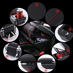 Hộp tỳ tay ô tô dành cho xe Toyota Wigo cao cấp tích hợp 7 cổng USB - Mã: DUSB-WO - 2 màu: Đen và Be