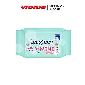 Combo Lốc Khăn Ướt Mini LET-GREEN 12 Miếng/Gói, 6 Gói/Lốc