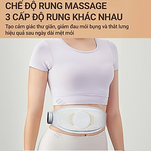 Đai [Máy] Massage Bụng Rung Lắc Hồng Ngoại Nhật Bản - Pin sạc - Chính Hãng Màu trắng - thon gọn bụng hiệu quả