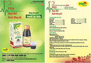 Đại Bổ Khí Huyết PQA Thành Phần Từ Thiên Nhiên Hỗ Trợ Bổ Huyết, Tăng Huyết Áp Dùng Cho Người Huyết Áp Thấp Hộp 125ml