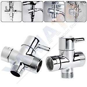 Bộ chuyển đổi vòi hoa sen | Van nối 3 cổng cho vòi hoa sen | Bộ chuyển hướng 3 chiều | chuyển đổi 2 khớp | T chuyển đổi  đầu vào 1 đầu ren trong Ø27mm (3/4") – đầu nước ra 1 đầu ren ngoài Ø27mm (3/4") và 01 đầu ren ngoài Ø21mm (1/2")