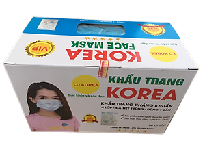 KHẨU TRANG Y TẾ KOREA, 04 LỚP (1 HỘP/50 CHIẾC/5 TÚI NILON)