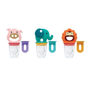 Túi nhai ăn dặm chống hóc silicon kèm gặm nướu và nắp làm kem cho bé Marcus & Marcus, từ 6 tháng - Marcus