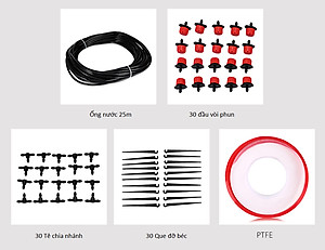 Bộ KIT Tưới Cây Nhỏ Giọt 8 Tia 30 Béc Vòi 25M Cao Cấp AZONE