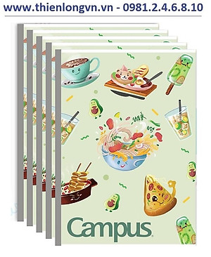 Lốc 5 quyển vở kẻ ngang 120 trang B5 Campus mẫu mới NB-BFO2-120
