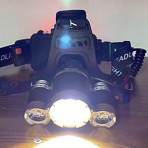 Đèn Pin Đội đầu 3 Bóng Sạc Tích Điện - Tặng Kèm Pin - Hàng chính hãng