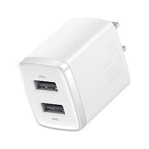 Củ sạc Baseus hỗ trợ sạc nhanh 2.1A sạc được 2 thiết bị cùng lúc tiết kiệm được 20-40% thời gian sạc - Hàng chính hãng