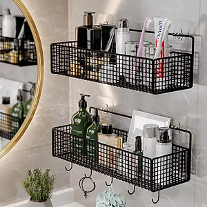 Kệ Lưới Đựng Đồ Nhà Tắm Dán Tường - Kệ Nhà Tắm- Kệ Thép Sơn Tĩnh Điện Không Rỉ Siêu Chắc Tặng Kèm 2 Miếng Dán Siêu Dính - HÀNG CHÍNH HÃNG MINIIN