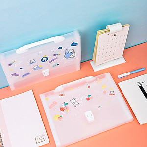 Cặp tài liệu mở rộng 13 ngăn Deli - cặp học sinh - trong suốt - file đựng tài liệu - 1 chiếc - 72563