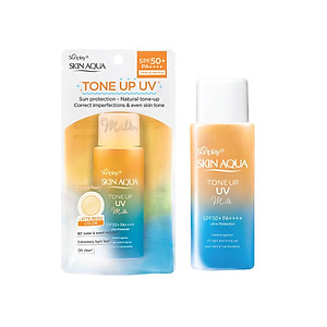 Kem chống nắng nâng tông Skin Aqua Tone up Latte Beige cho mọi tông da, dạng tinh chất Sunplay Skin Aqua Tone Up UV Essence Latte Beige SPF 50+ PA++++ 50g