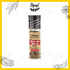 Tiêu Sọ Hạt Farmers' Organic Cối Xay Vipep Hũ Thủy Tinh 55g - Gia vị Vipep