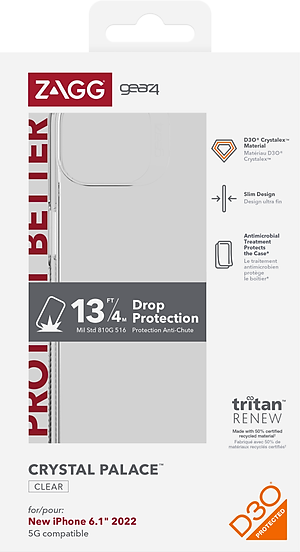 Ốp lưng IP14 series - Gear4 Cry stal Palace Clear - Hàng chính hãng