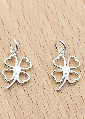 Combo 3 cái charm bạc cỏ 4 lá treo - Ngọc Quý Gemstones