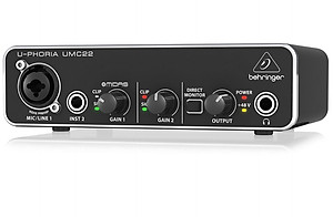 Soundcard thu âm Behringer U-Phoria UMC22 -USB Audio Interface-Hàng Chính Hãng