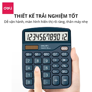 Máy Tính Để Bàn 12 Số Deli - Phù Hợp Kinh Doanh Văn Phòng Tính Chính Xác Cao Tiện Lợi - E837 TE837C