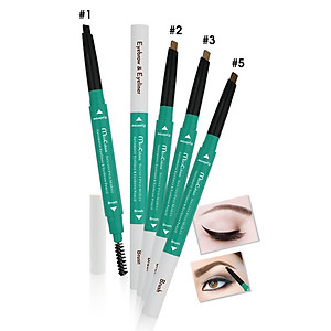 Chì mí kết hợp chì mày siêu tiết kiệm MiraCulous Hàn Quốc #05 nâu sẫm tặng kèm móc khoá