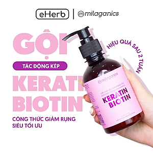 Dầu gội MILAGANICS - Keratin & Biotin, mọc tóc nhanh, ngừa rụng, hiệu quả sau 2 tuần - 240ml