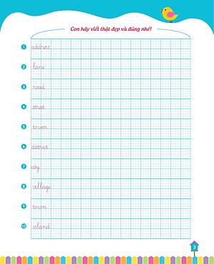 Sách Con Luyện Viết - Con Nhớ Từ - Từ Vựng Tiếng Anh Lớp 5