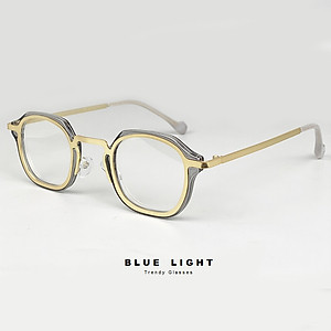 Gọng Kính Cận, Kính Giả Cận Nam Nữ Mắt Vuông Nhỏ Xíu, Độc Lạ, Full Đen, Trong Suốt - BLUE LIGHT