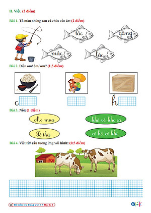 Đề Kiểm Tra Tiếng Việt 1 - Tập 1 - Cánh Diều