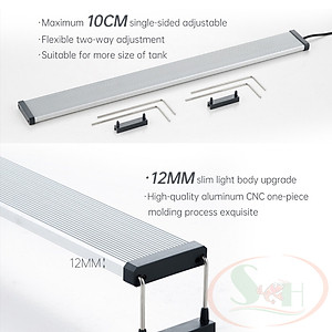 Đèn led Chihiros B 20, 30, 45, 60, 80, 90, 120 cm series quang phổ rgb bể thủy sinh cá tép