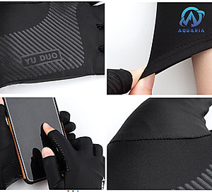 Găng Tay Hở 2 Ngón Unisex Chống Nắng, Có Thể Sử Dụng Cảm Ứng Điện Thoại