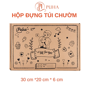Túi chườm nóng đau bụng kinh PUHA 1000ml, món quà ý nghĩa tặng bạn gái, kèm hộp quà, thiệp nhắn gửi yêu thương