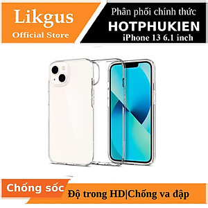 Ốp lưng chống sốc trong suốt cho Phone 13 6.1 inch hiệu Likgus Crashproof giúp chống chịu mọi va đập - hàng nhập khẩu