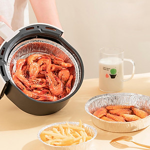 Khay giấy bạc lót nồi chiên không dầu (set 10 cái) tái sử dụng