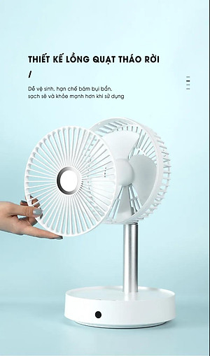 Quạt Tích Điện Để Bàn Xiaomi 3life 008 Sử Dụng 6-24 Giờ Liên Tục Tùy Cấp Độ Gió - Hàng Nhập Khẩu