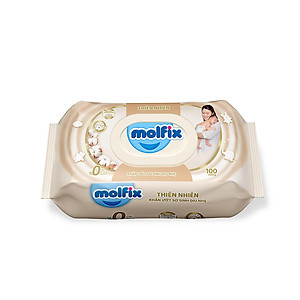 Khăn ướt Molfix Thiên nhiên Sơ Sinh Dịu Nhẹ - Gói 100 miếng