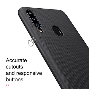 Ốp Lưng Sần chống sốc cho Samsung Galaxy A20s hiệu Nillkin Super Frosted Shield (Đính kèm giá đỡ hoặc miếng dán từ tính) - Hàng Chính Hãng