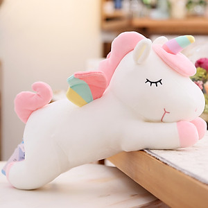 Gấu Bông Kỳ Lân Nằm Dễ Thương, Ngựa Một Sừng Unicorn Nằm Siêu Mềm Mịn (30cm--->60cm) Gối Ôm Kỳ Lân Đáng Yêu Hàng Cao Cấp