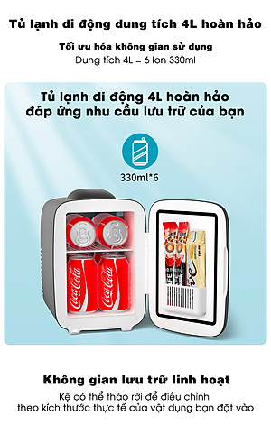 Tủ lạnh mini Kemin Ku400A  Chính Hãng  - Dùng ở nhà và ô tô - Nóng lạnh 2 chiều